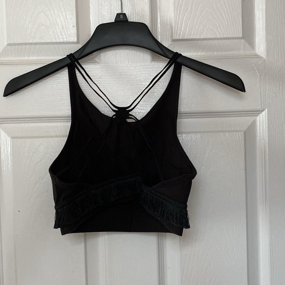 Charlotte Olympia x Puma Black Fringe Crop Top Sports Bra - Picture 8 of 9